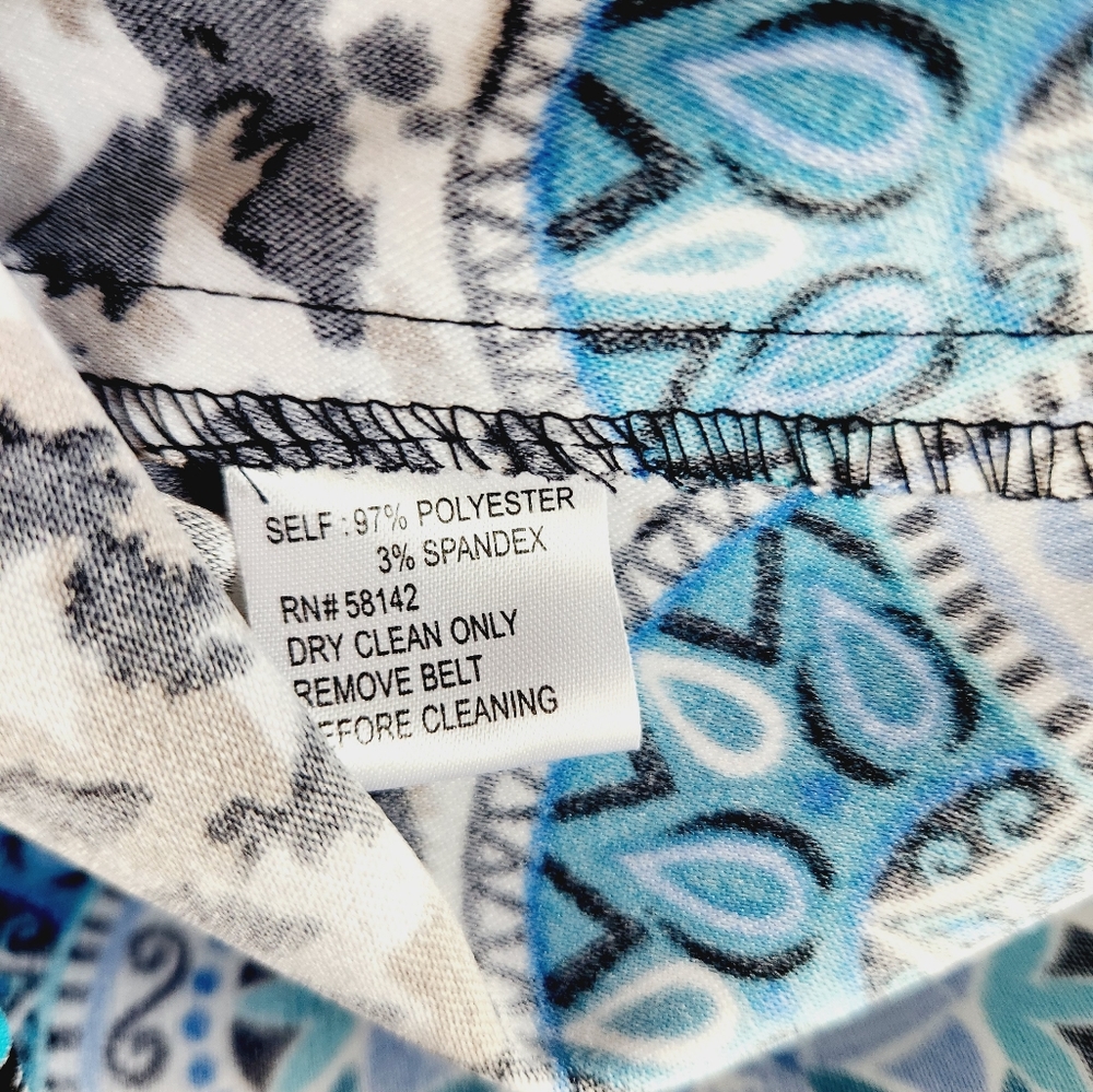 London Times Blue Animal Print Sheath Dress - Picture 9 of 9
